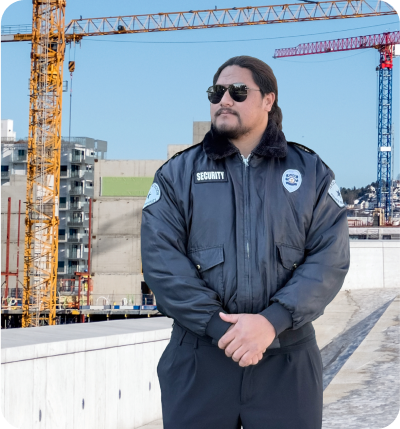 Security Guard at Construction Site