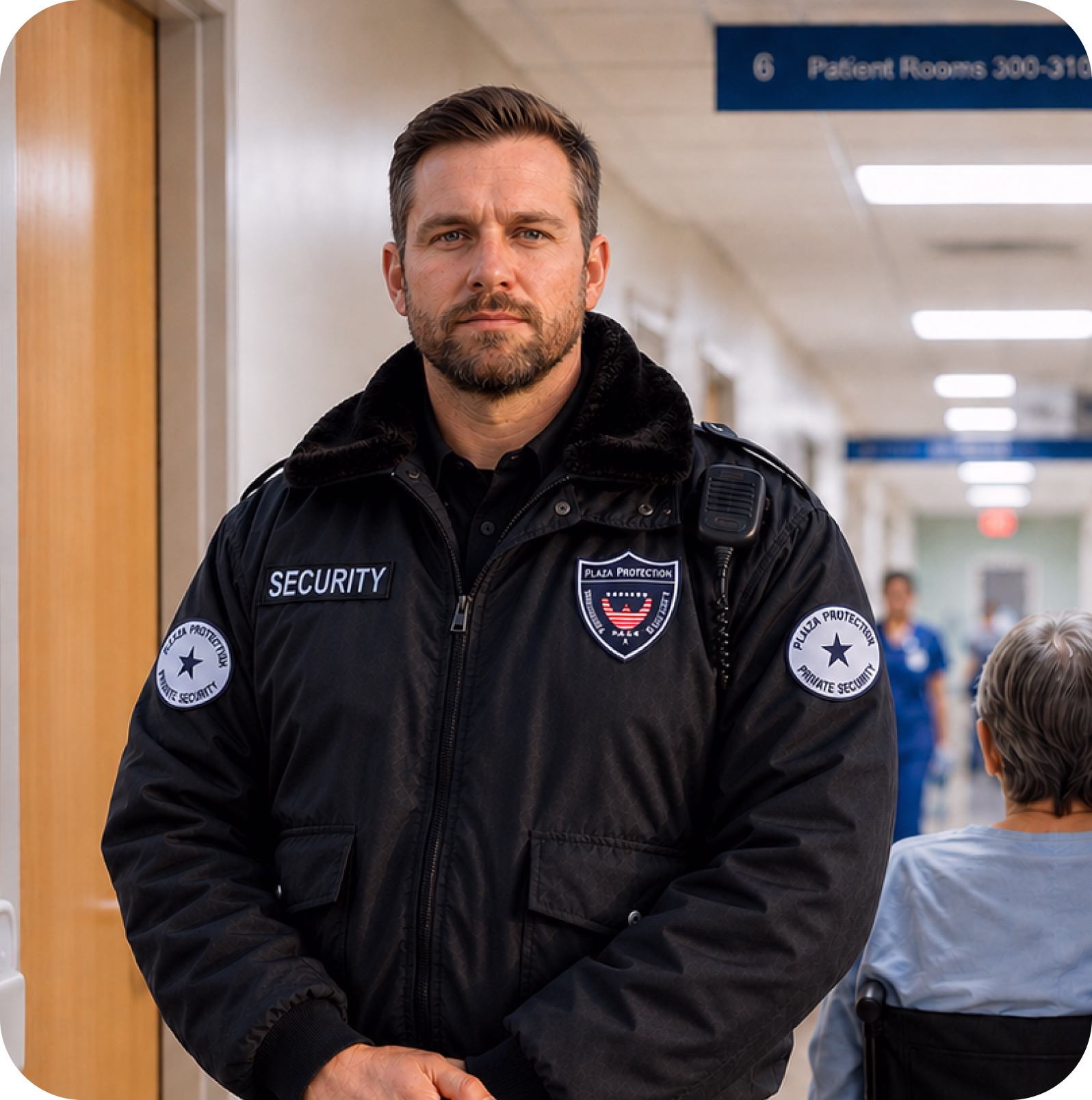 Plaza Protection Security Guard Providing Industry-Specific Protection