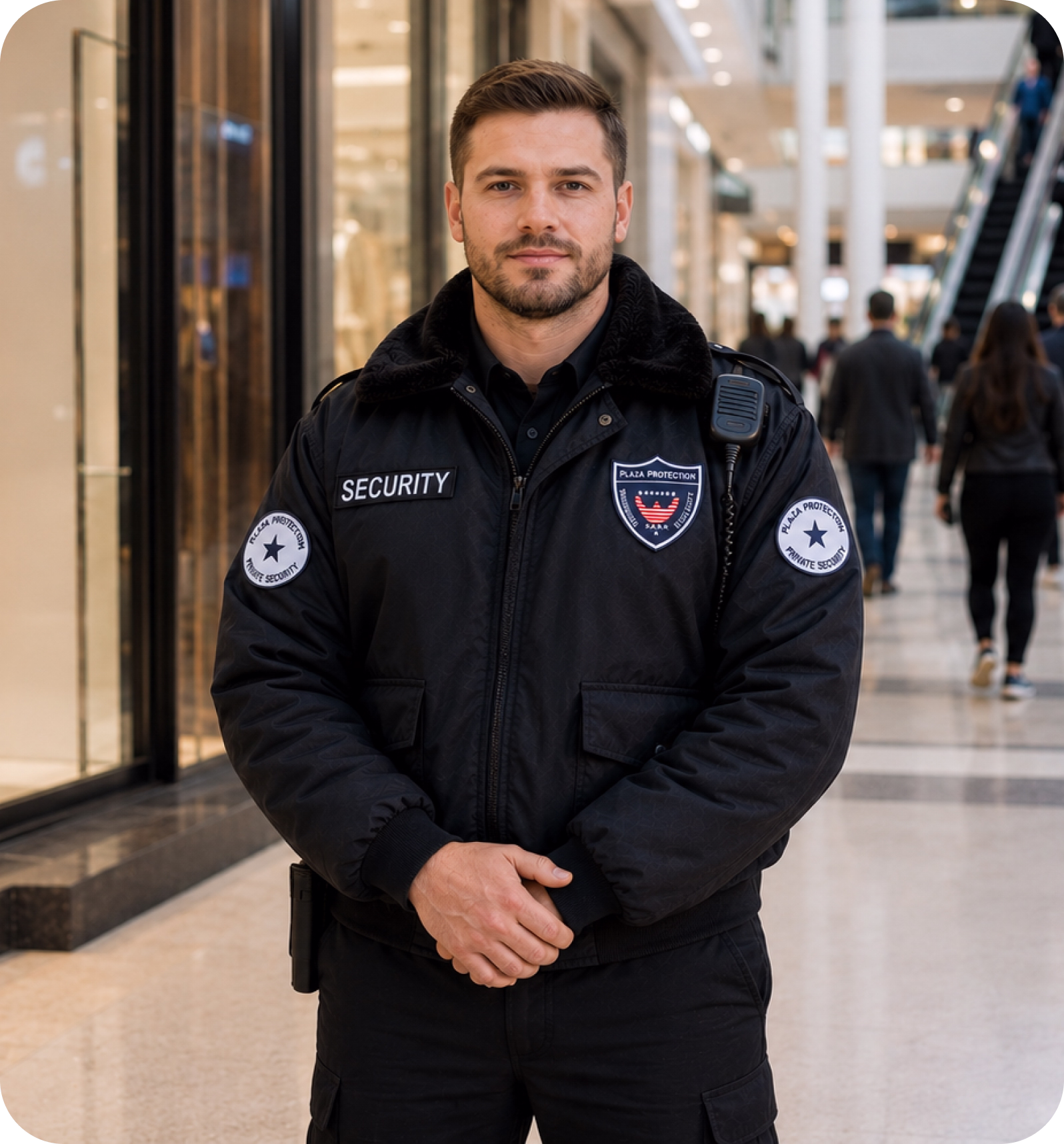 Professional Security Guard Standing on Duty